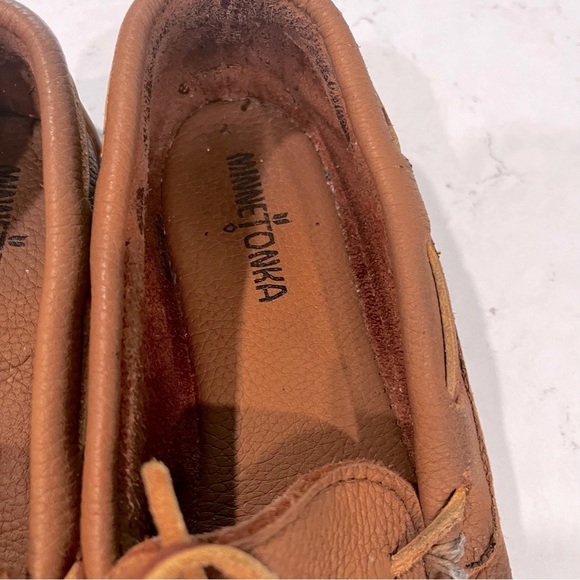 MINNETONKA Genuine Moose Leather Loafers Size 9 - Picture 9 of 12